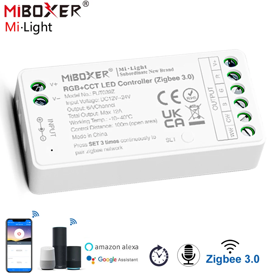 

Контроллер Iboxer Zigbee Rgb, светодиодный контроллер Mi Light, 12 В, 24 В, Rgb Rgbw Rgbcct Cct, светорегулятор Mi light Zigbee
