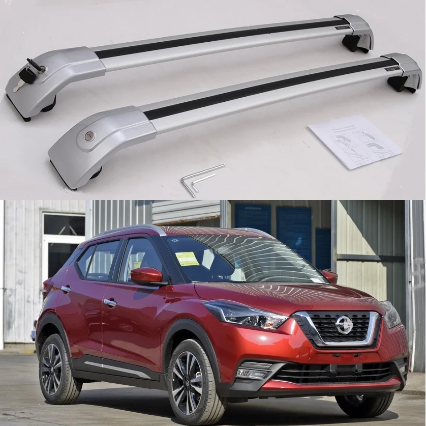 Новый Серебряный для Nissan Kicks 2017 2018 2019 2020 багажник на крышу перекрещивающийся