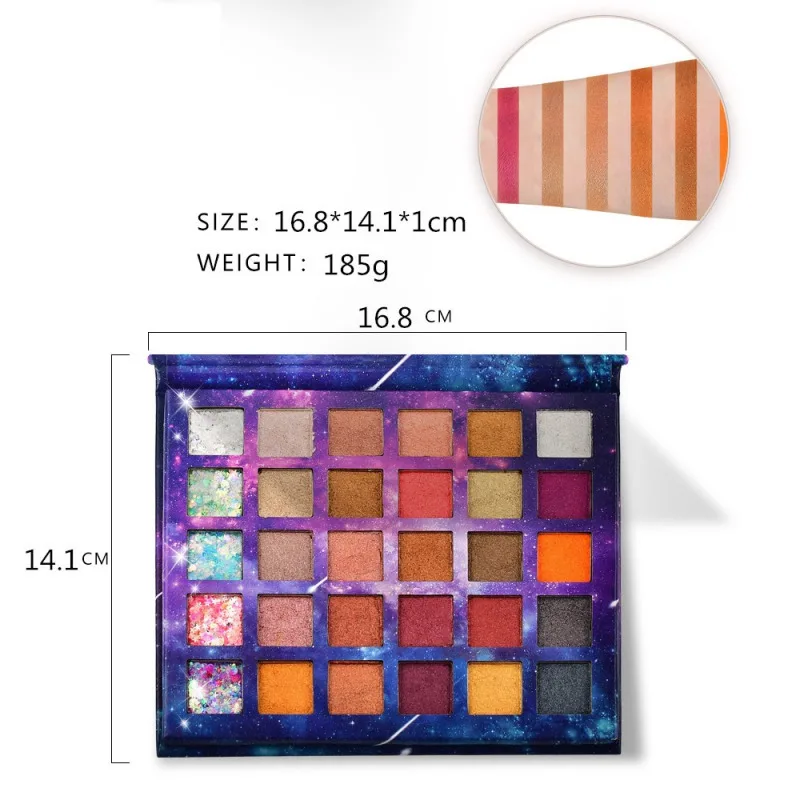 Уникальный 30-Цвет расшитые бусинами и блестками жемчугом звезды тени для век