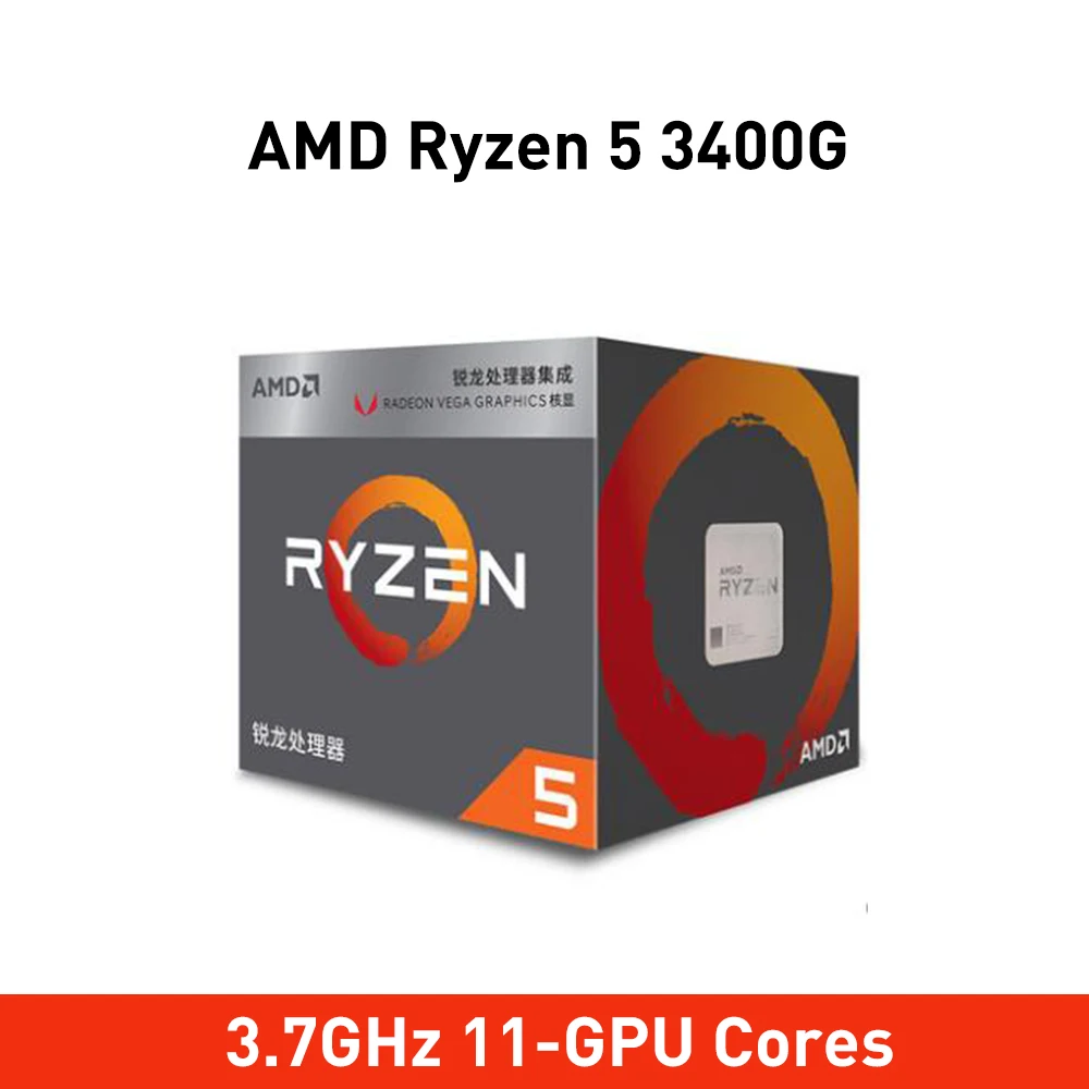 Процессор amd ryzen 5 3400G 3,7 ГГц для кормления processador 4-cpu ядер 8-нить 11-gpu ядер am4 65 Вт процессор рабочий стол с Radeon RX Vega 11 Графика