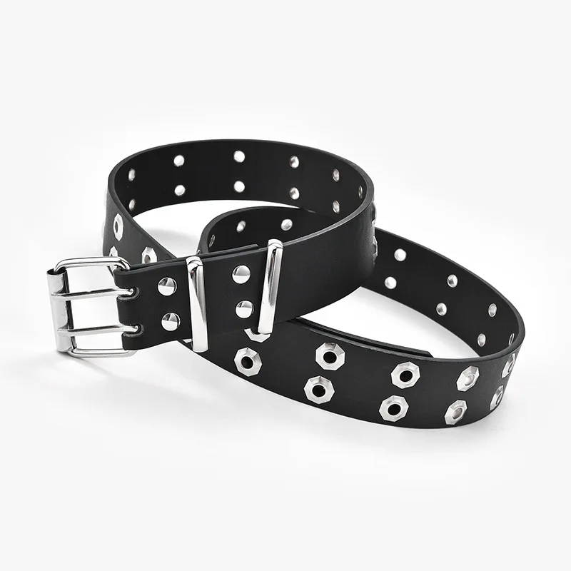 

110*3CM Jeans Accessories Designers Double Exhau Punk Rock Women Belt Leather Belts Ladys Black Coffee Chain Female Streetwear