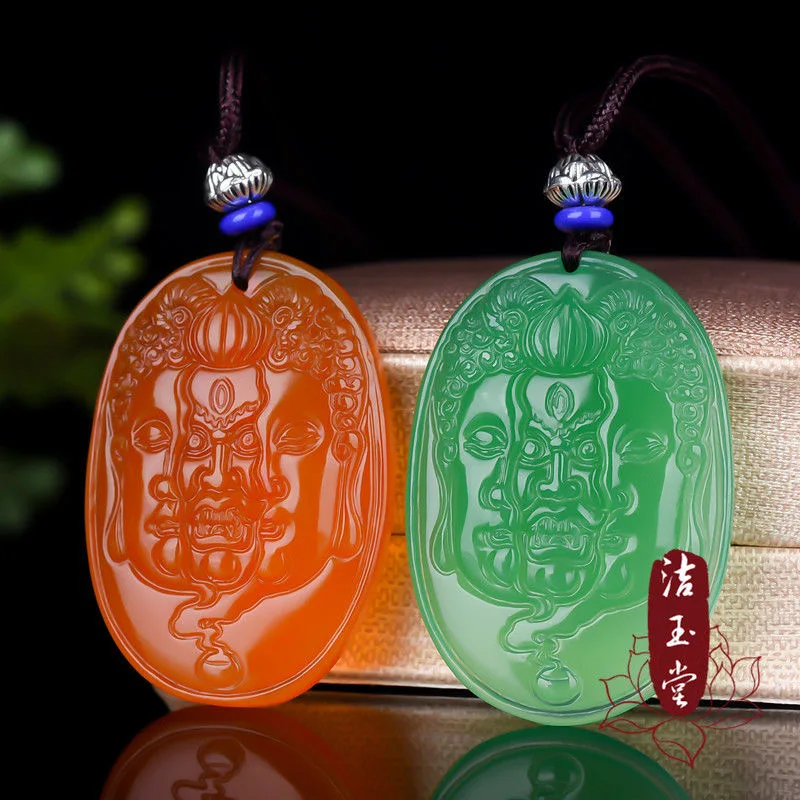 Серьги подвески из натурального нефрита агата буддизма Волшебная подвеска
