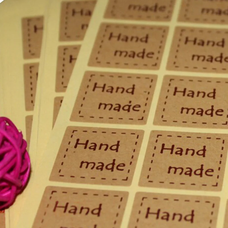 10 листов = 200 шт. наклейки для этикеток ручной работы клейкие крафт-бумага