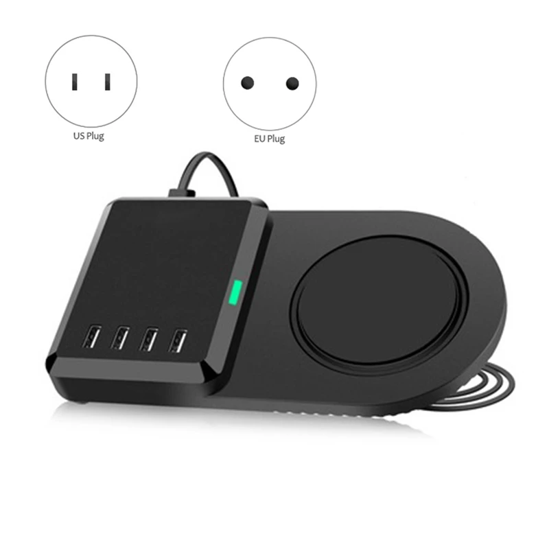 

RISE-10W QI Беспроводное зарядное устройство с несколькими USB-портами для быстрой зарядки Iphone Ipad, док-станция для быстрой зарядки, беспроводное з...