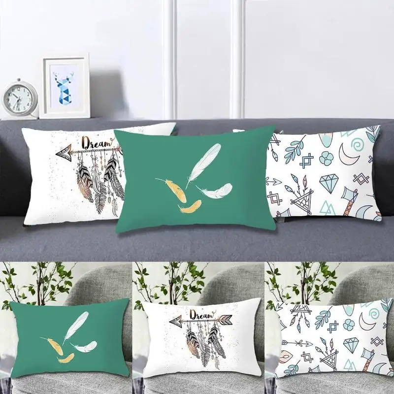 

Home Decoration Short Plush Pillow Case Feather Rectangular Sofa Seat Bedroom Soft Cushion Cover Accessories 30x50cm Home Decor