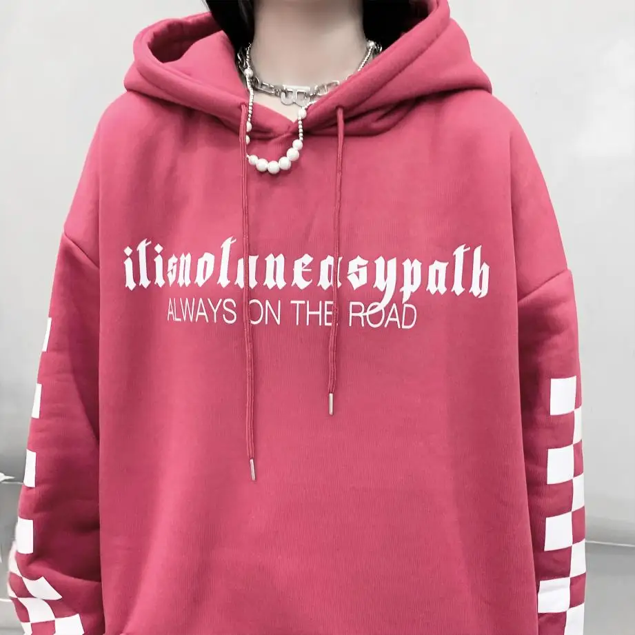 

Checkerboard Plaid Winter Hoodie Women Character Print Oversized Fashion Harajuku Unisex Sweatshirt Retro Hip Hop Fun Tops