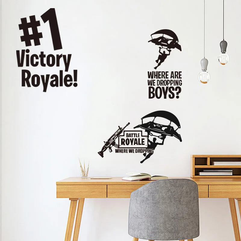 Съемная мультяшная Боевая фигурка геймера настенная художественная наклейка