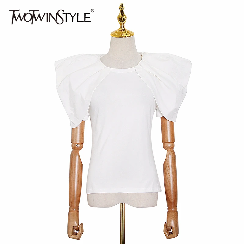 TWOTWINSTYLE повседневная женская футболка с круглым вырезом коротким рукавом