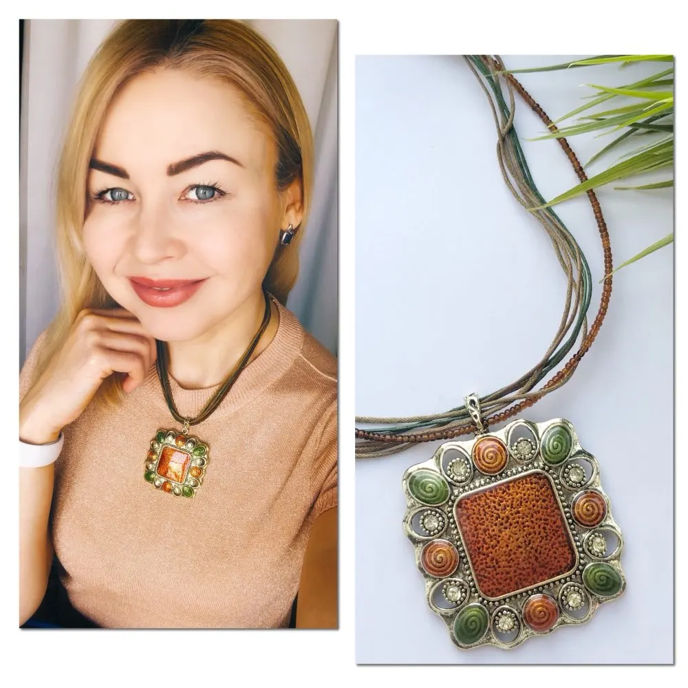 Vintage Necklace Environmentally Friendly Zinc Alloy Rhinestone Bohemia Style Ladies Pendant | Украшения и аксессуары