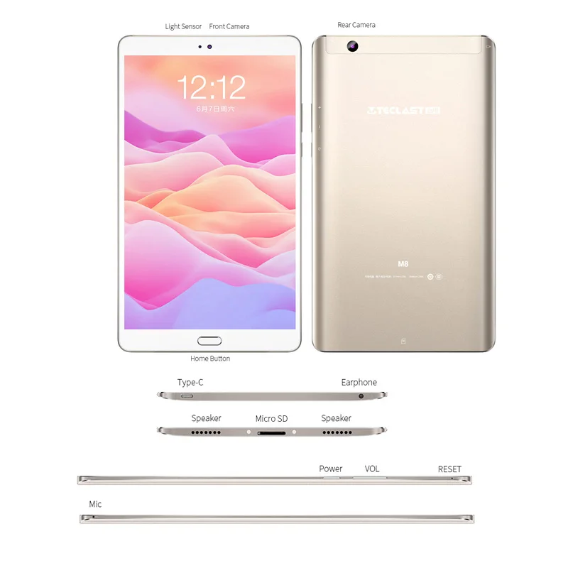 Планшет Teclast M8 на Android, нетбук, 3 Гб ОЗУ, 32 Гб ПЗУ, 8,4 дюймов, 2560x1600, четырехъядерный планшет, двойной Wifi, gps, двойная камера