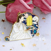 the untamed xiao zhan metal badge anime button brooch pins collection fashion medal pendant souvenir toy cosplay gift 5 5cm