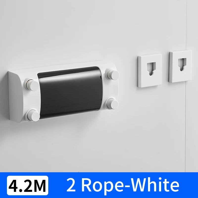 2 Rope-White Выдвижная Веревка для белья домашняя уличная сушилка для одежды ABS пластик балкон невидимая одежда вешалка для белья Сушилка двойная веревка - Цвет: 2 Rope-White