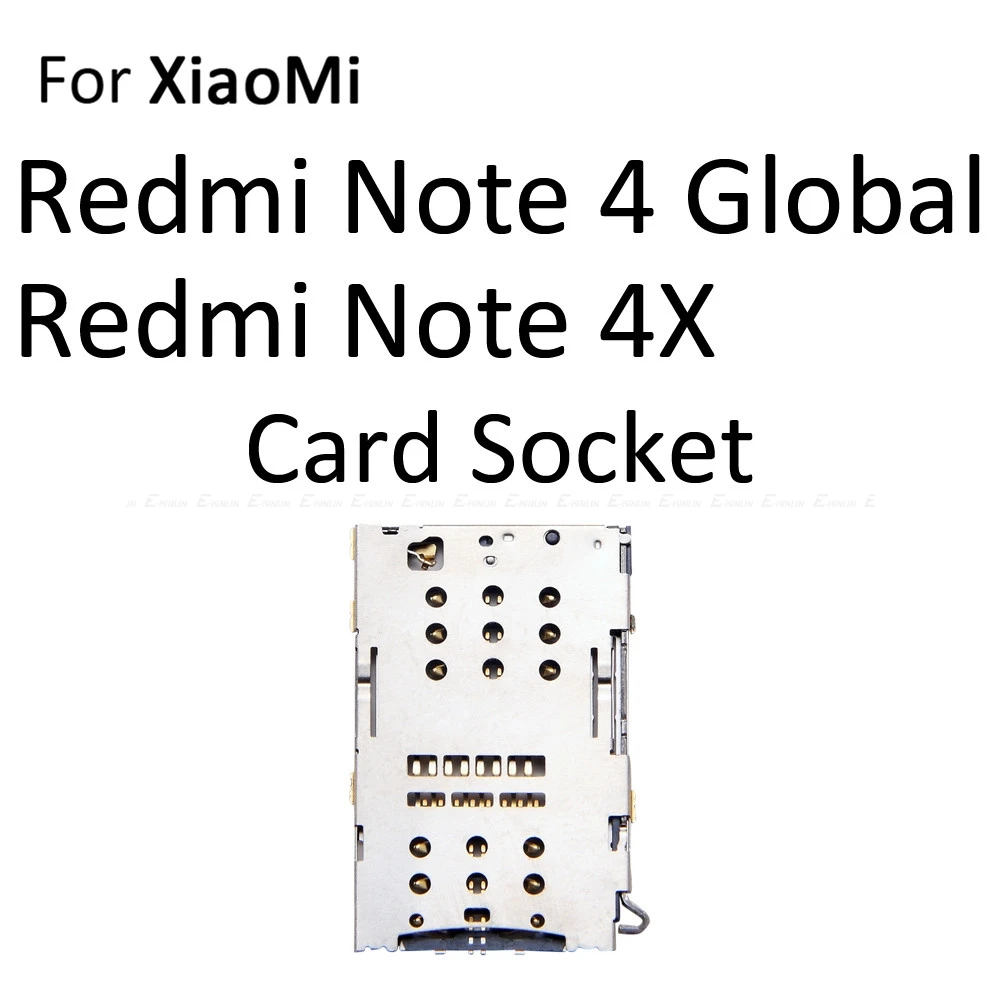 Лоток для sim карты Гнездо Слот ридер адаптер XiaoMi Redmi Note 4 4X Global Micro SD держатель