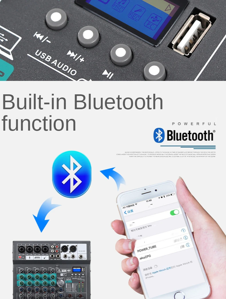 Профессиональный звуковой микшер цифровая 6 канальная микшерная консоль 16 DSP