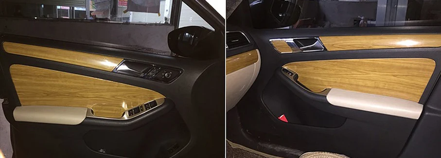 High Glossy Wood Grain Textured Vinyl Sticker Decal Roll Car Interior DIY Film Wrap Automobiles Waterproof Vinyl 7 Sizes Choice