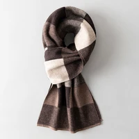 100 wool winter scarf men plaid warm neck scarves classic business designer shawls wraps cashmere long scarf foulard hommes