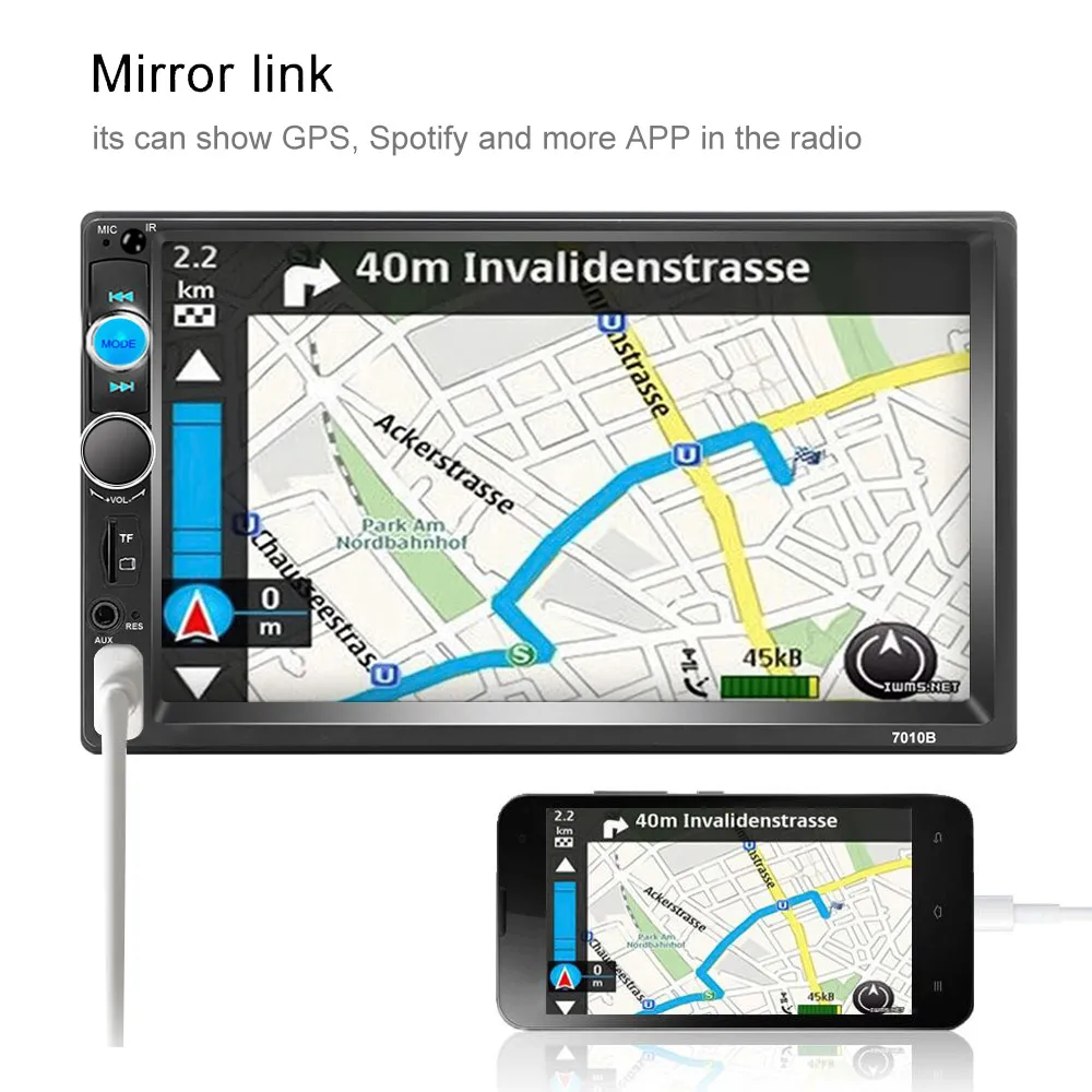 Автомобильное радио Bluetooth аудио 7 дюймов 2 Din сенсорный экран стерео автомобильный