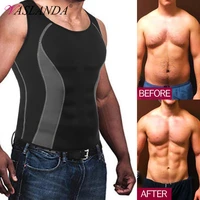 men slimming body shaper waist trainer vest sauna sweat undershirts compression shirts build muscle shapewear workout tank tops