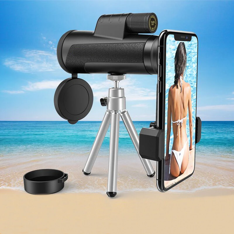 

Monocular Telescope 12X50 HD High Power Bak4 Prism Monocular IPX-7 Nitrogen Filled Waterproof Shockproof Telescope for Hunting