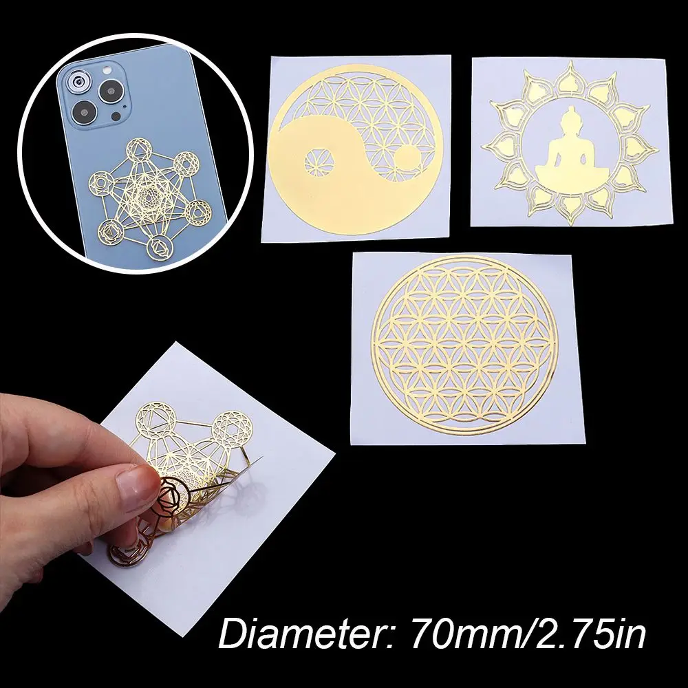 

Crafts Flower Life Pattern Material Epoxy for Making Mould Energy Sticker Sacred Geometric Sticker Metal Copper Sticker