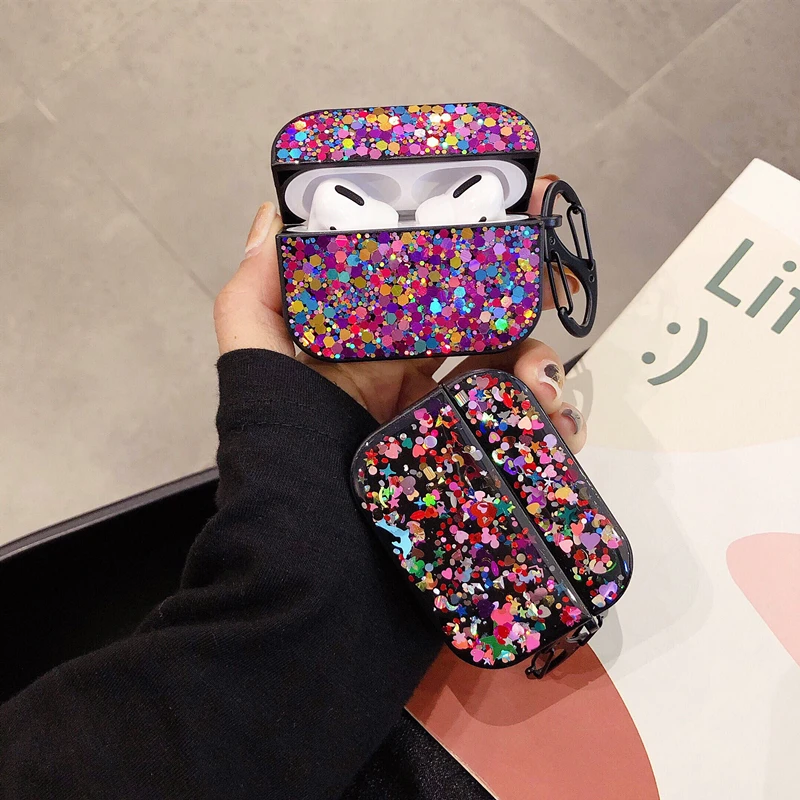 Блестящий блестящий чехол для наушников Apple Airpods Pro беспроводные bluetooth аксессуары