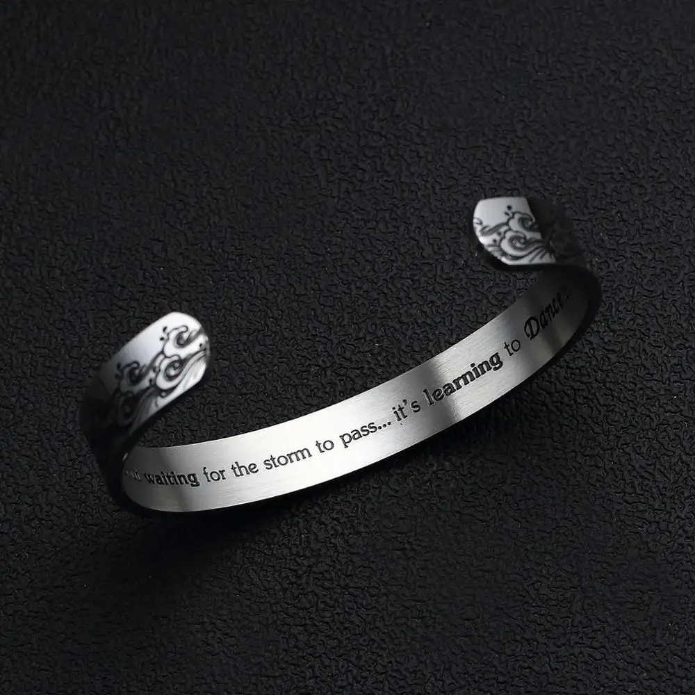 Браслет-манжета для мужчин и женщин черный браслет из нержавеющей стали