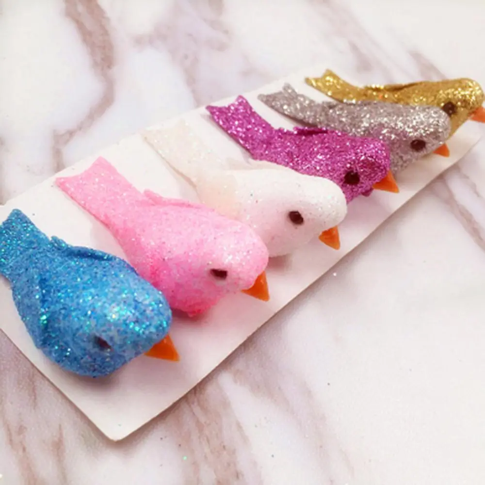 6 шт искусственная миниатюра золото пузыря декоративные цветы и птицы смешные