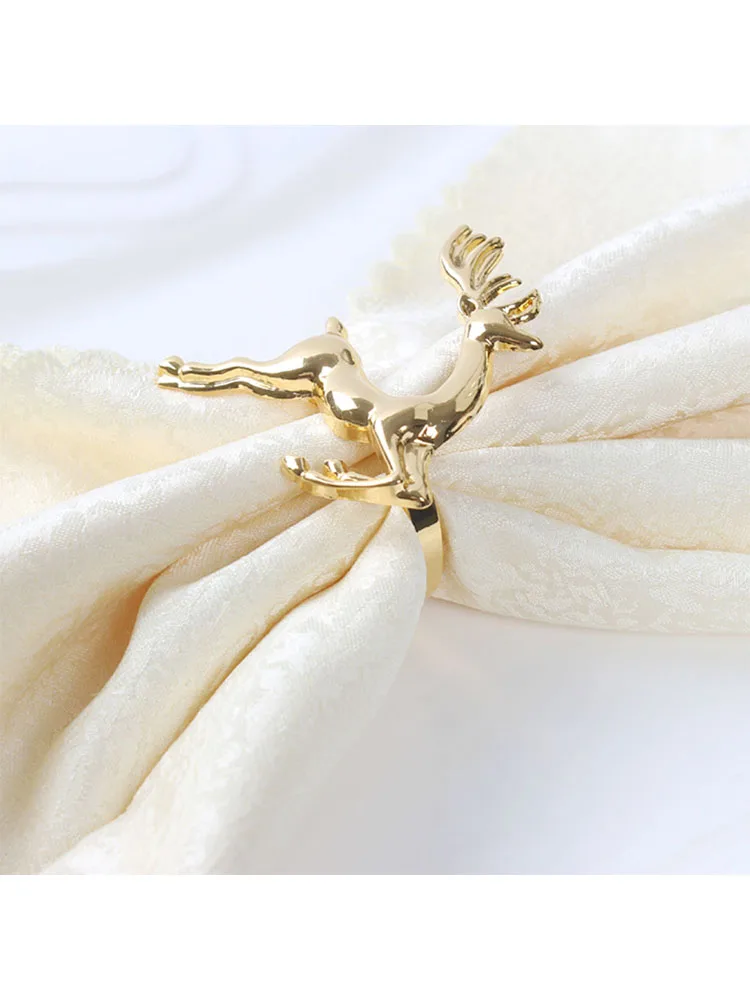 

12Pcs Animal Napkin Rings Christmas Holidays Wedding Parties Dinners Decorative Napkin Buckle New Year Xmas Dinners Decor Gifts