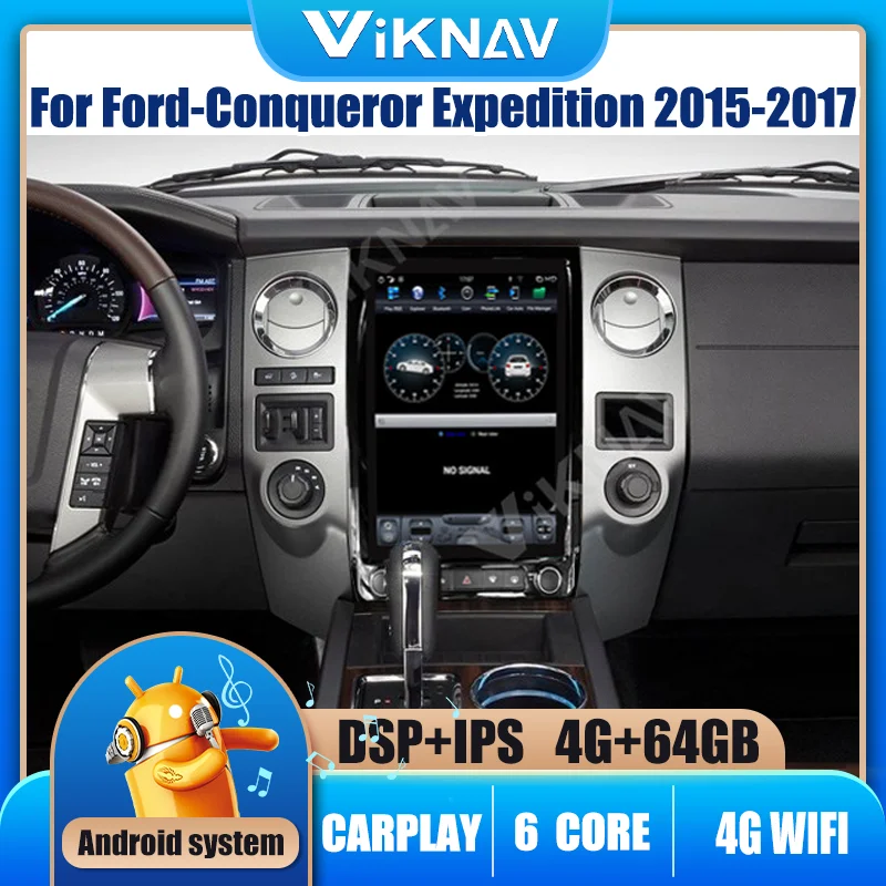 

Автомобильный радиоприемник на Android, 12,1 дюйма, GPS-навигация для Ford Conqueror Pro 2015-2017, автомобильный стерео-приемник с экраном, DVD, мультимедийный п...