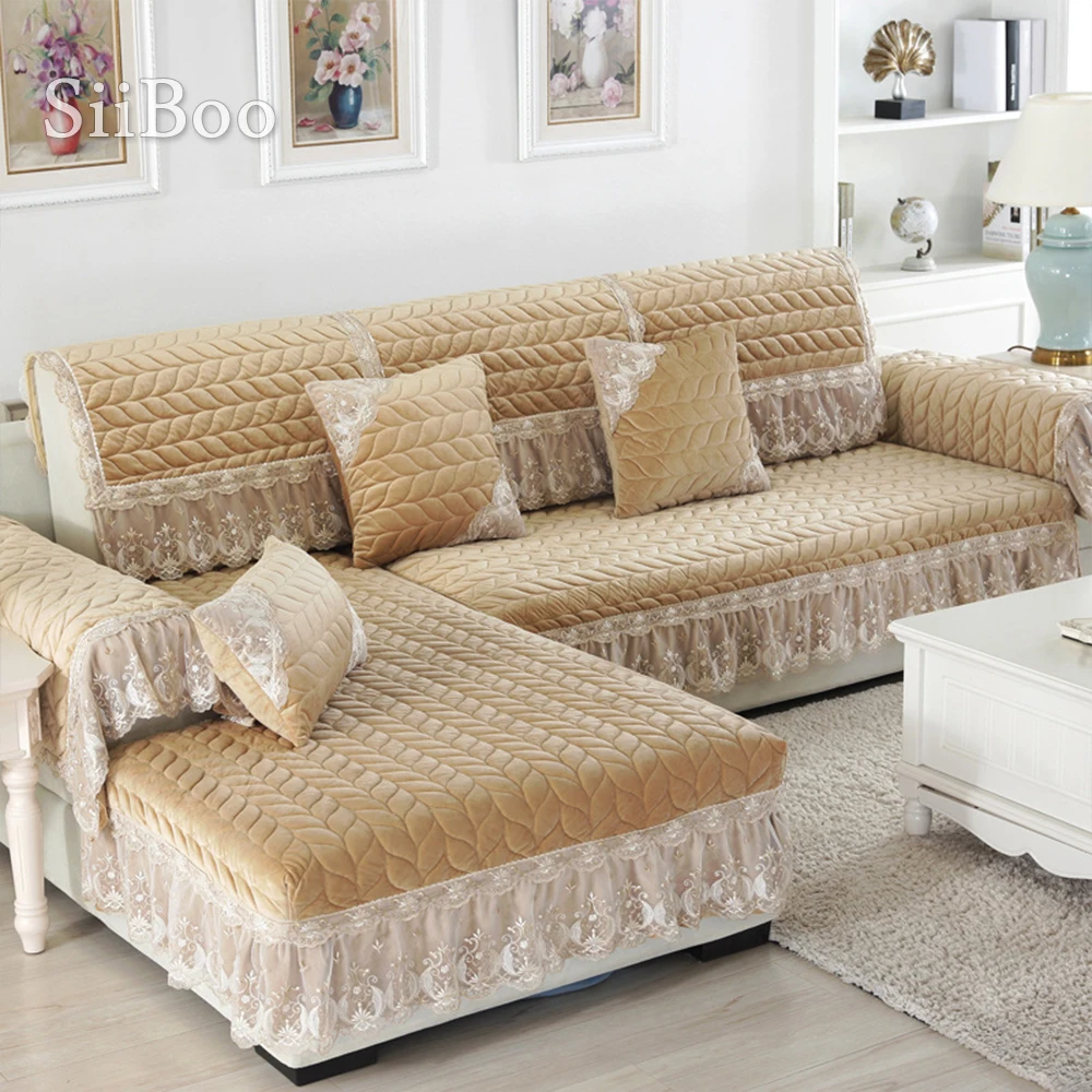 Современный стиль синий серый белый кофейный цвет кружевные оборки