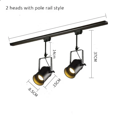2 heads with pole Современный светодиодный светильник, алюминиевый потолочный рельсовый светильник, точечный рельсовый Точечный светильник, магазин одежды, Домашний Светильник, светильники luminiare - Испускаемый цвет: 2 heads with pole