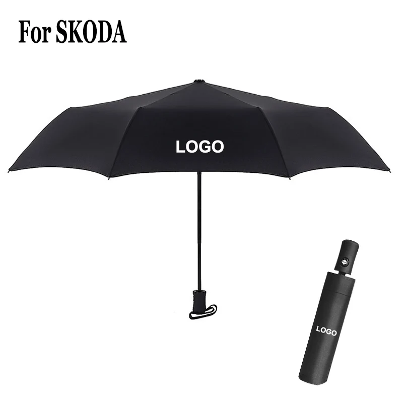 

Car Emblem Logo Umbrella For Skoda Superb Octavia Yeti Kodiaq Karoq Kamiq Combi VISION Automatic Fold Windproof Parasol Men