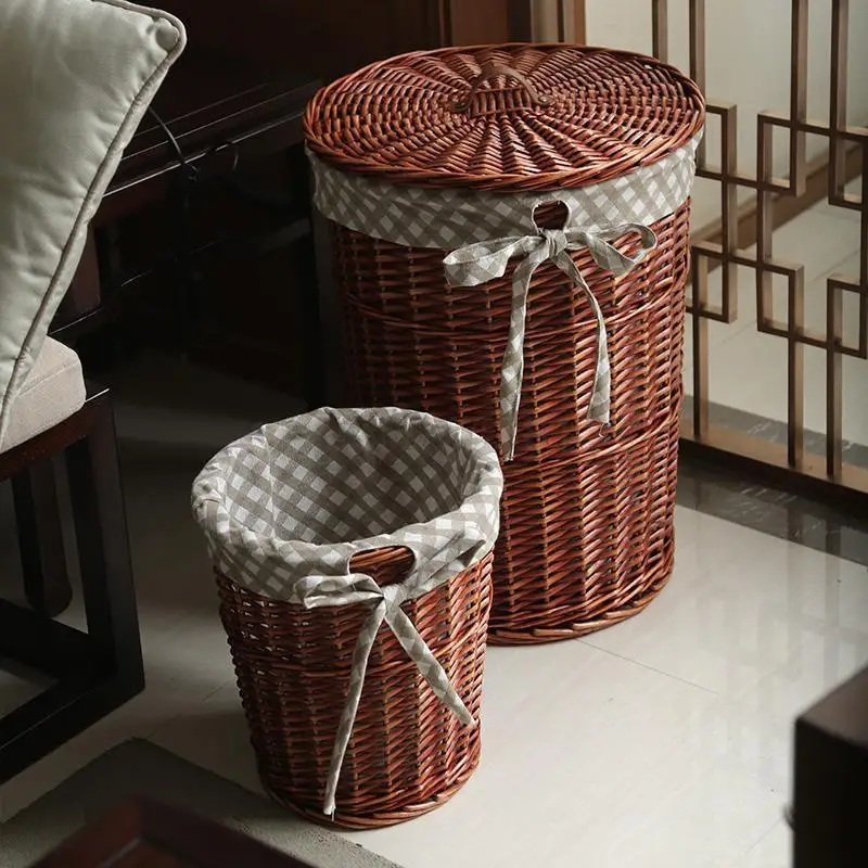 

Storage basket hamper rattan dirty clothes storage basket with lid dirty clothes debris storage box good willow basket