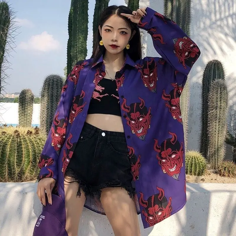 Harajuku рубашка Blusas плюс размер 3XL Ulzzang длинный рукав женская блузка Весна Осень