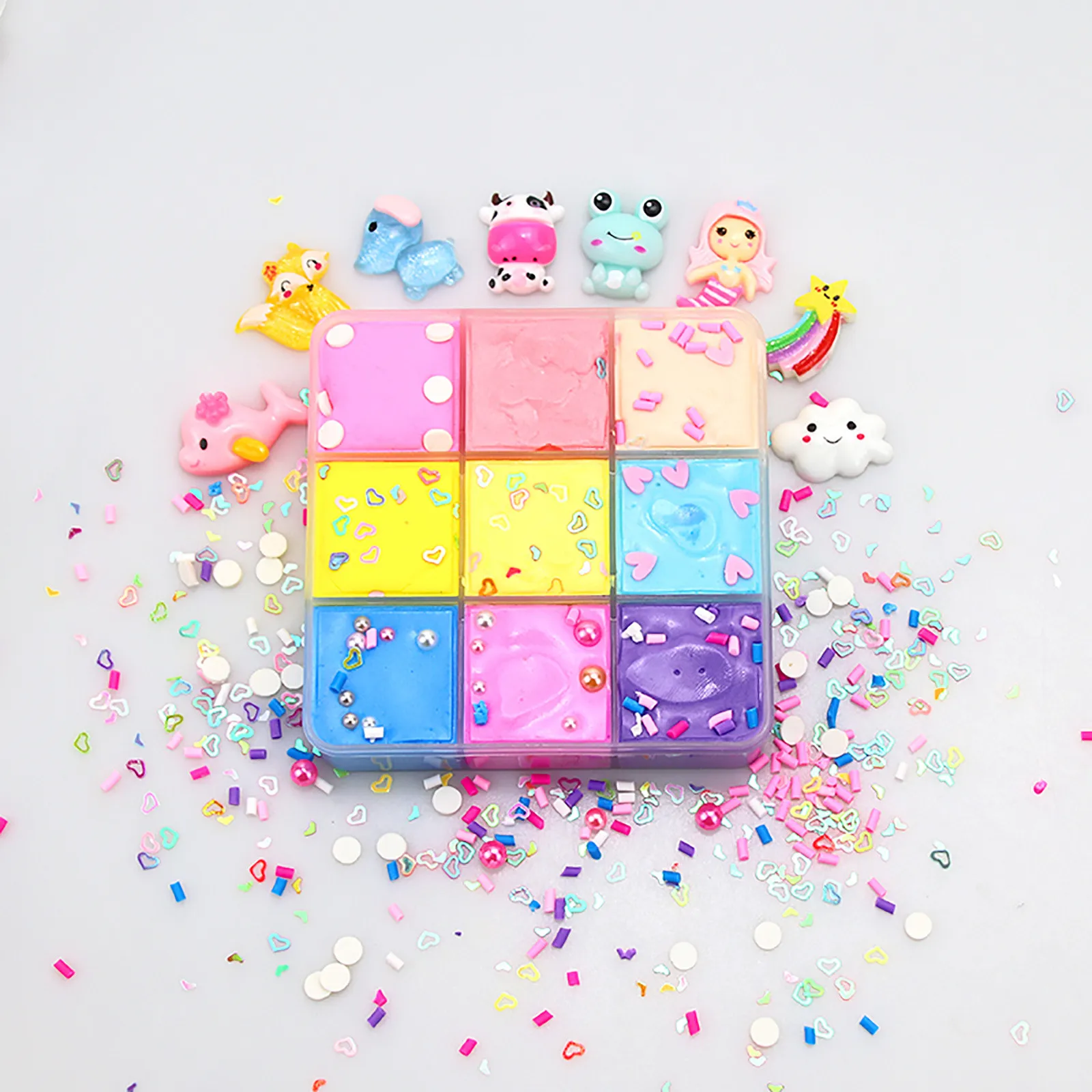 

DIY Toys 9 Color Plasticine Modelling Clay Diy Soft And Non-sticky Slime Kids Active Part Toy Cloud Slime Fluffy Polymer Toys