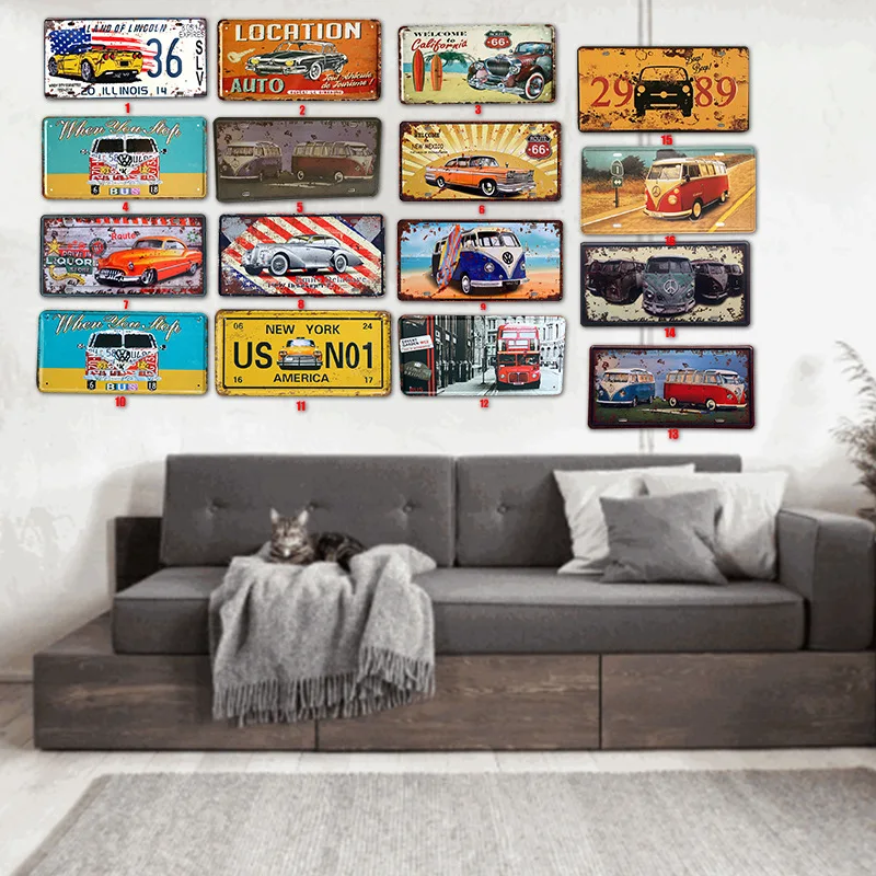 Хит продаж номерной знак для автобуса автомобиля металлическая Жестяная