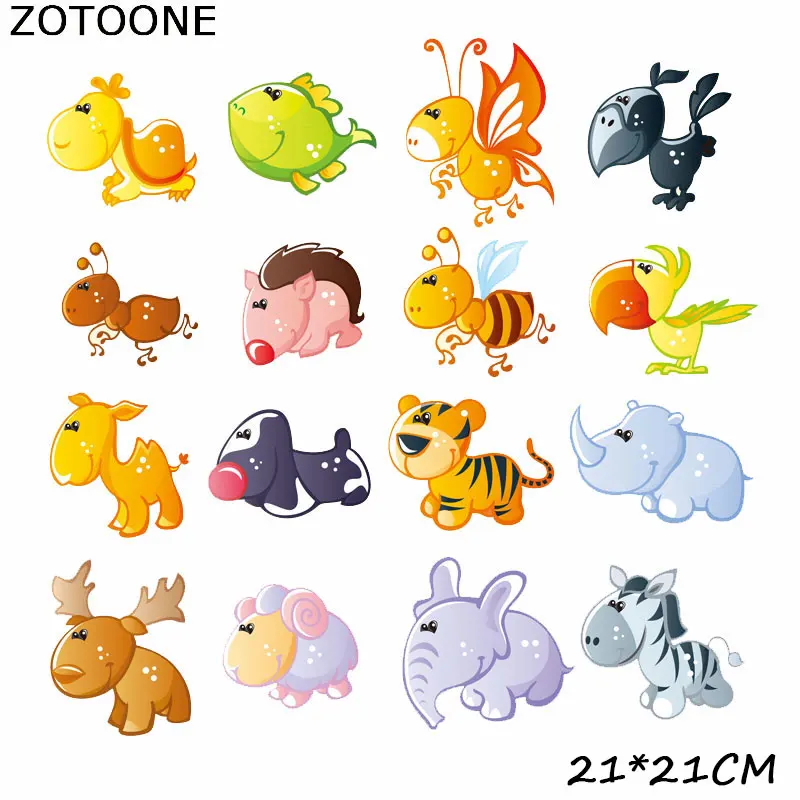 ZOTOONE большой размер нашивки с животными цветами для одежды утюгом а-образный Цвет