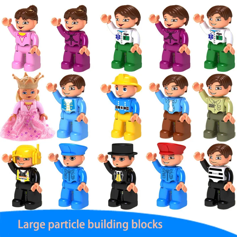 Duplo Legoing косплей полицейский инженер Доктор девочка мальчик Мультяшные фигурки