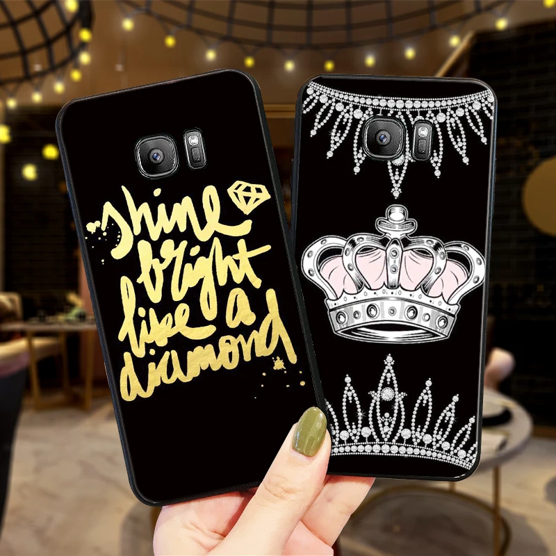 Красивая винтажная корона мягкий силиконовый чехол для телефона Samsung Galaxy S6 S8 край