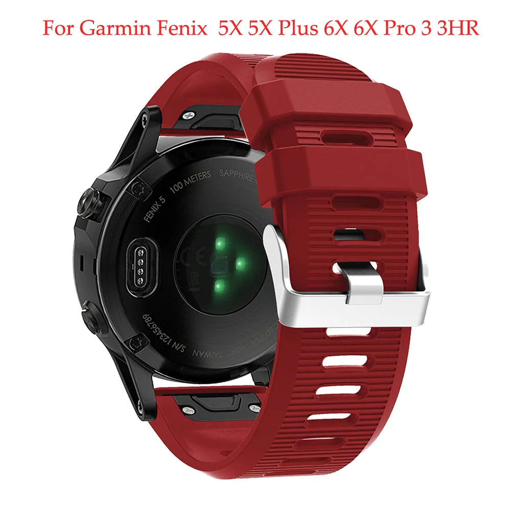 26 мм быстросъемный силиконовый ремешок для спортивных часов Garmin Fenix 5X 5XPlus 6X 6XPro 3