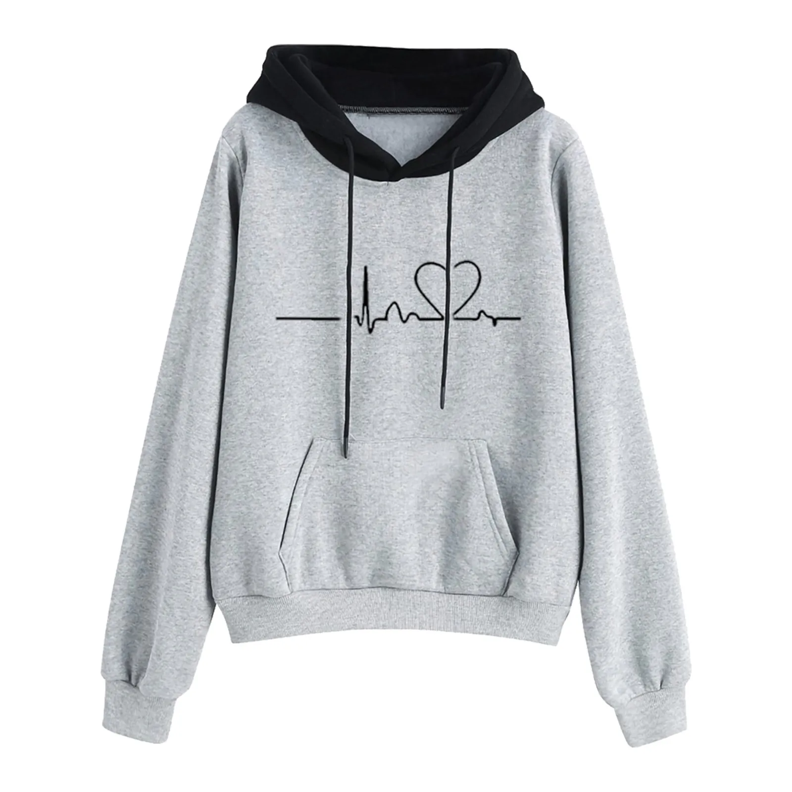 

Женские толстовки с принтом сердечек, толстовка в стиле Харадзюку, толстовка с длинным рукавом и карманами, пуловер для девочек, топ, одежда,...