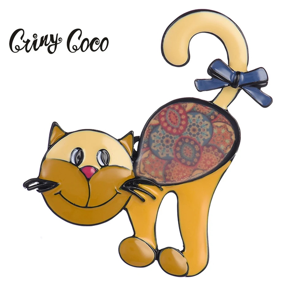 Женская эмалированная брошь в форме кошки брошка из сплава с животными