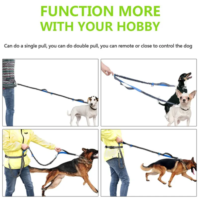Светоотражающий Выдвижной Поводок для собак регулируемый поясной ремень с двумя
