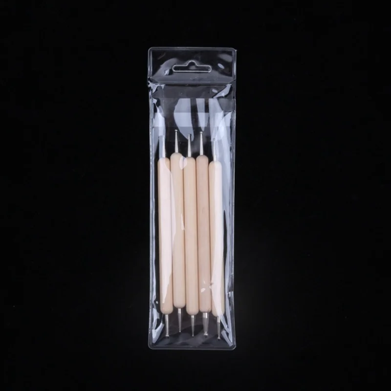 5 шт. 2 способа деревянная ручка для рисования стразы палитра дизайна ногтей