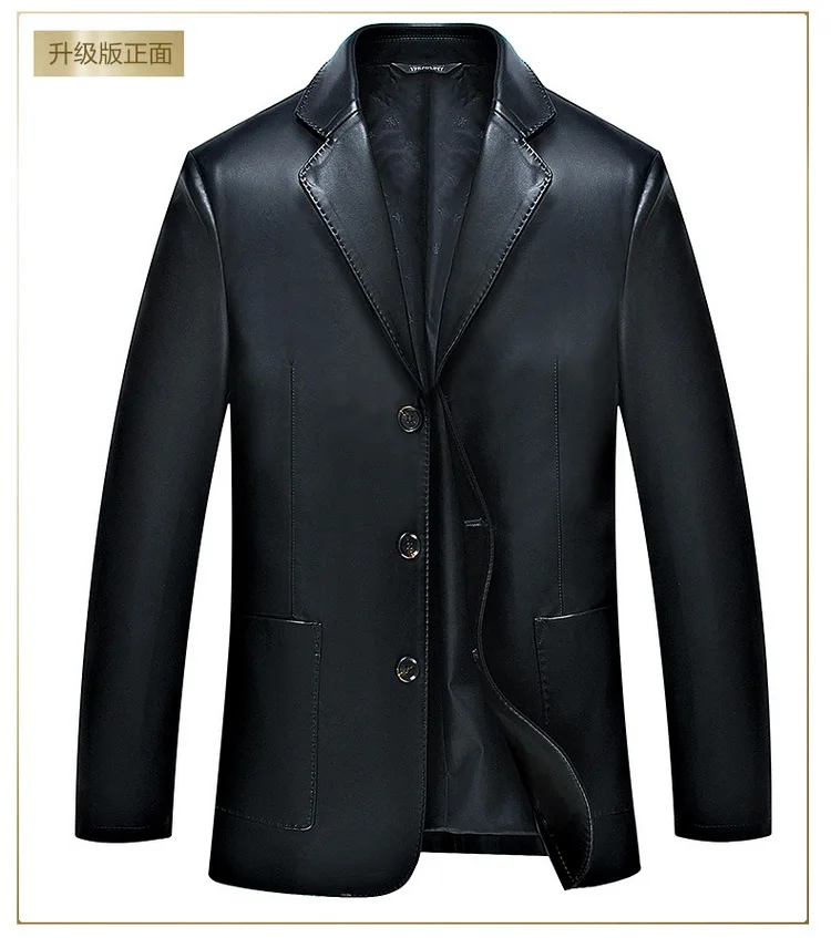 Блейзер из искусственной кожи для мужчин одежда больших размеров кожаная куртка