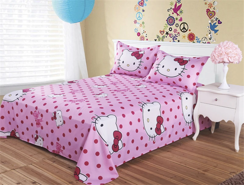 Мультфильм Комплект постельного белья Hello Kitty Doraemon Stitch пододеяльник комплекты 3/4 шт постельное белье близнец полный queen постельное белье