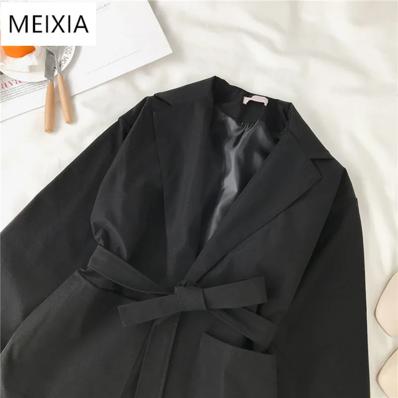 

Women's Solid Color Blazers Jacket Spring Autumn New Net Red Wild Straps Waist Long Sleeve Women Blazers and Jackets