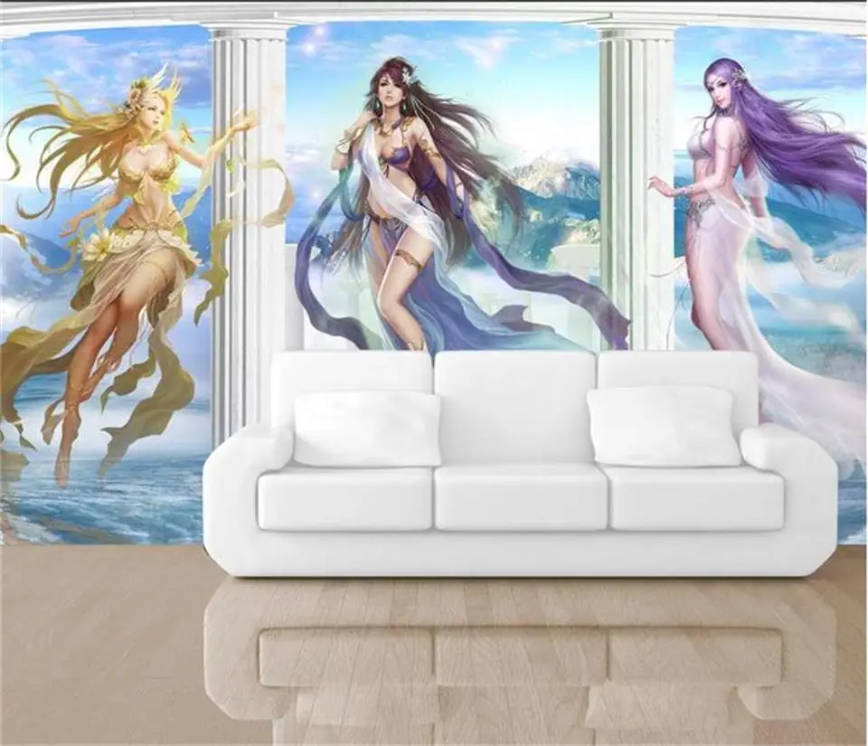 Custom 3d photo wallpaper living room mural mythological beauty picture sofa TV background non-woven for wall | Обустройство дома