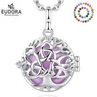 eudora 18mm fashion tree of life cage harmony ball chime bell pendant angel caller bola necklace for baby pregnancy jewelry k468