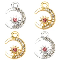 10pcs fashion design star moon sun cz alloy pendant charm womens and soft party jewelry making supplies sweet handmade diy gift